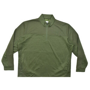 Callaway Golf Men's XXL Green 1/4 Zip Fleece Pullover Ribbed Textured Shoulder